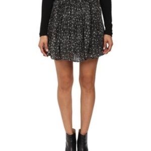 Lucky Brand Black & Cream Mini Floral Print Skirt